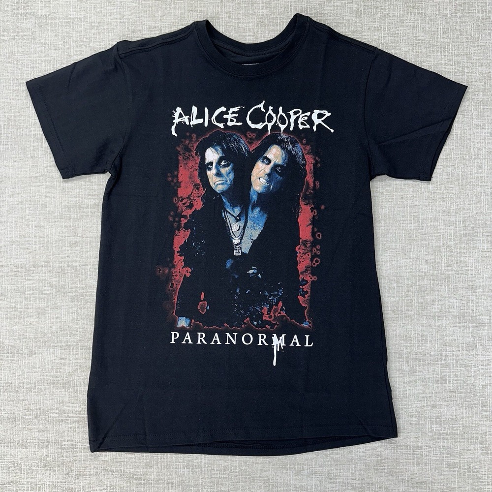 Alice Cooper Paranormal World Tour T Shirt Unisex Small Black Short Sleeve Rock